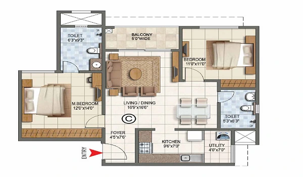 Fresco At Purva Westend  Floor Plan